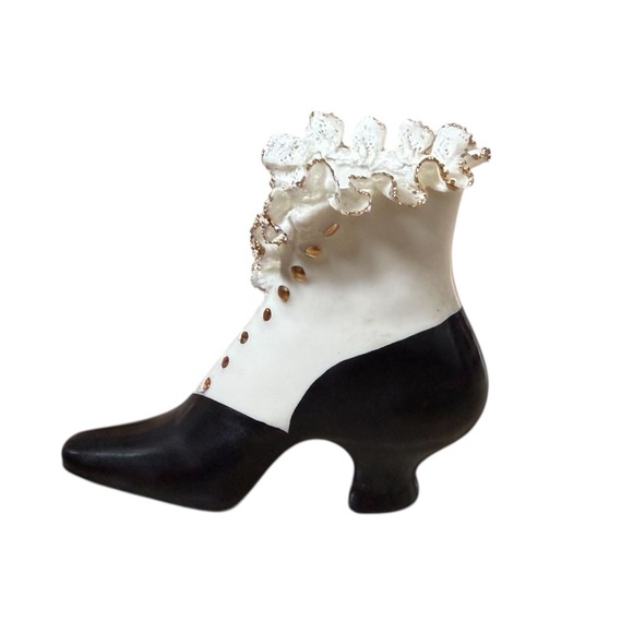 Western Germany porcelain miniature Victorian boot W&B mid-Century - Picture 2 of 6